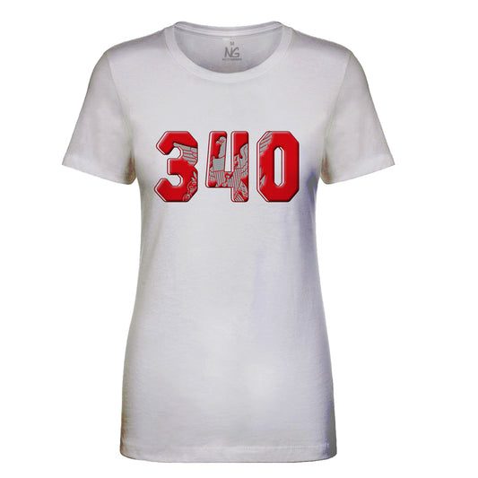340 Area Code Fire Red Women T