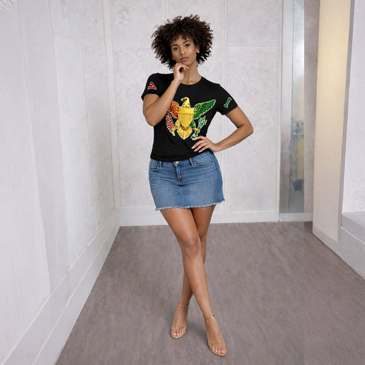 VI Crew Red Gold Green EmbPrint (W)