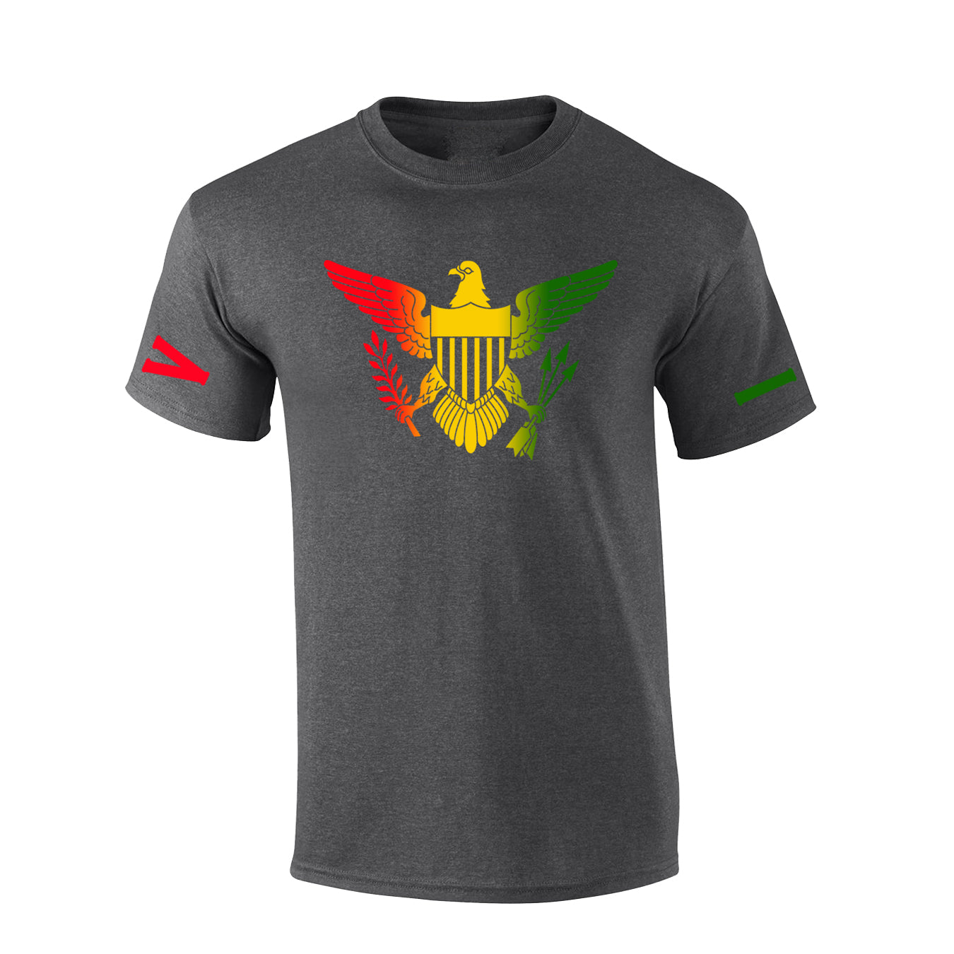 VI Crew Red Gold Green Print