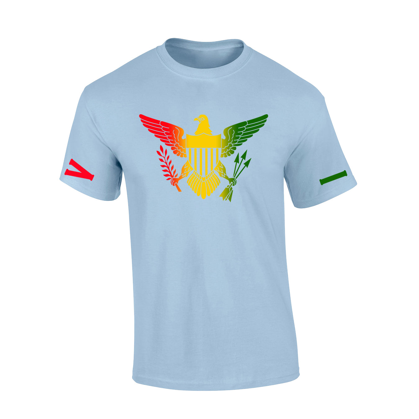 VI Crew Red Gold Green Print
