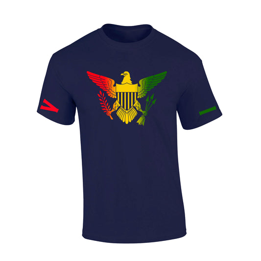 VI Crew Red Gold Green Print