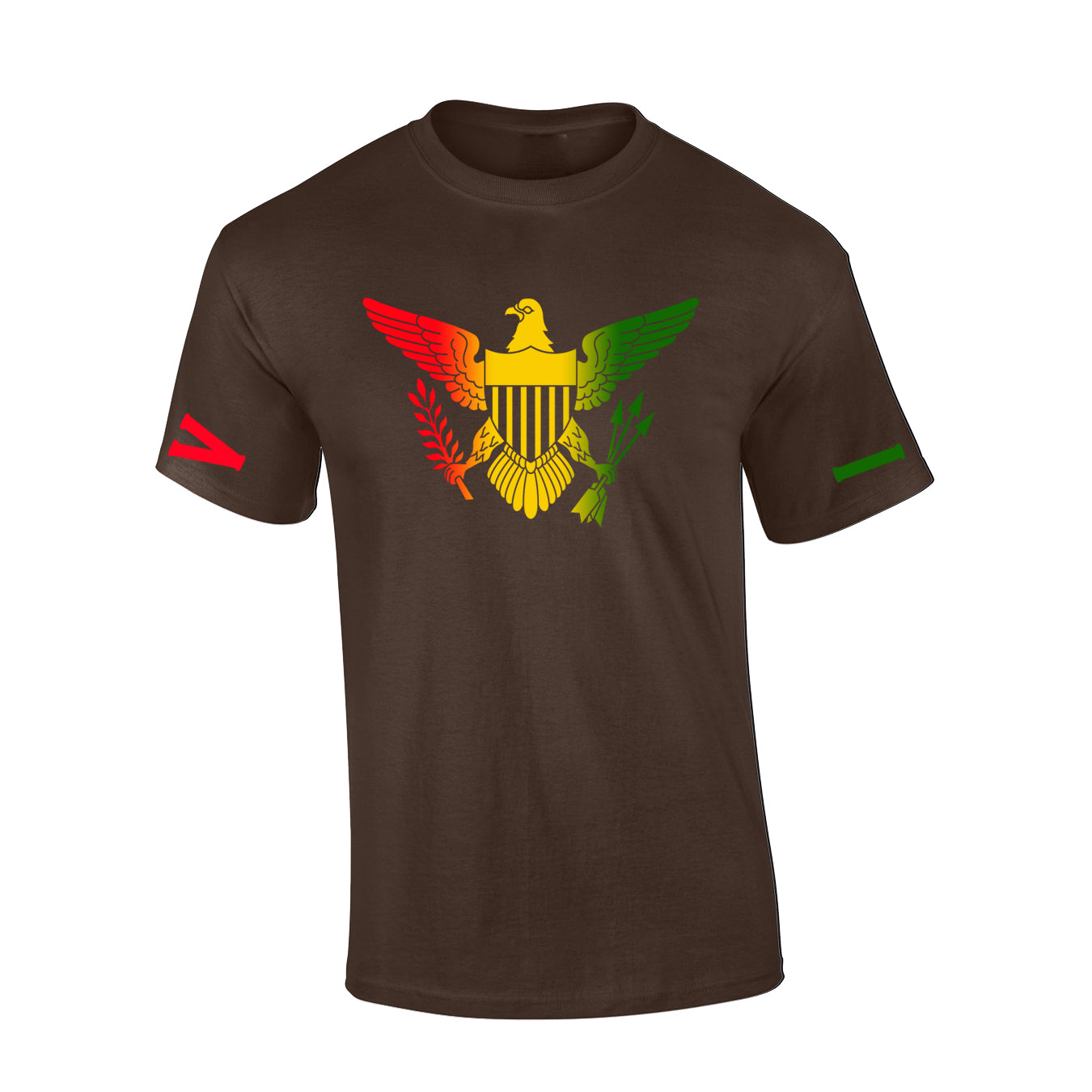 VI Crew Red Gold Green Print