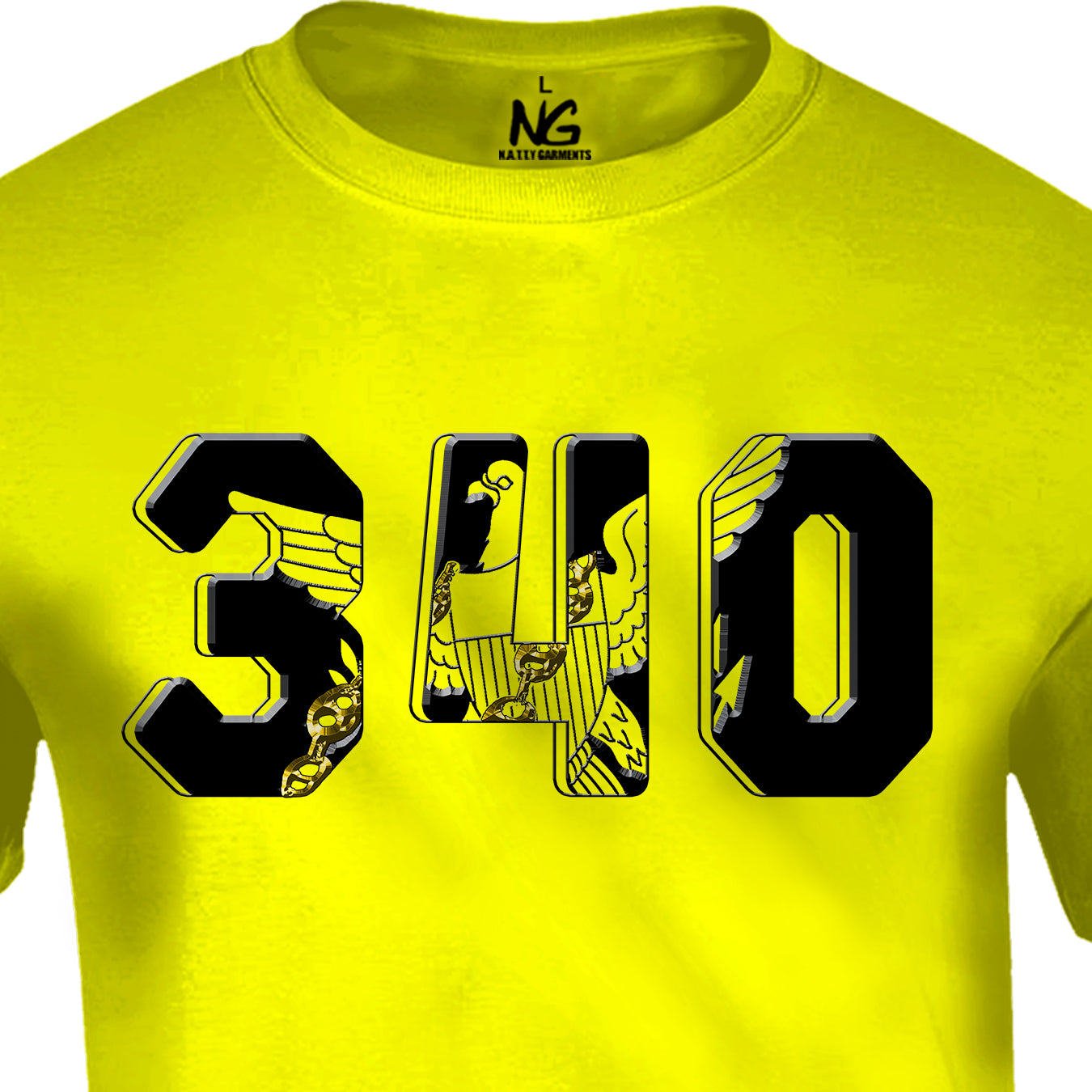 340 Area Code T Black Print