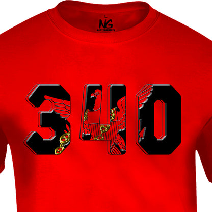340 Area Code T Black Print