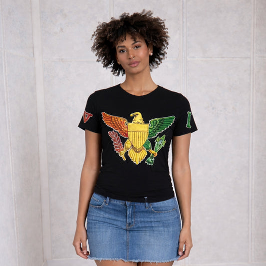 VI Crew Red Gold Green EmbPrint (W)