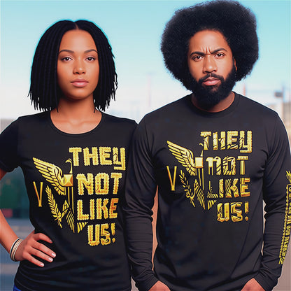 Gold Not Like Us Long Sleeve T Shirt